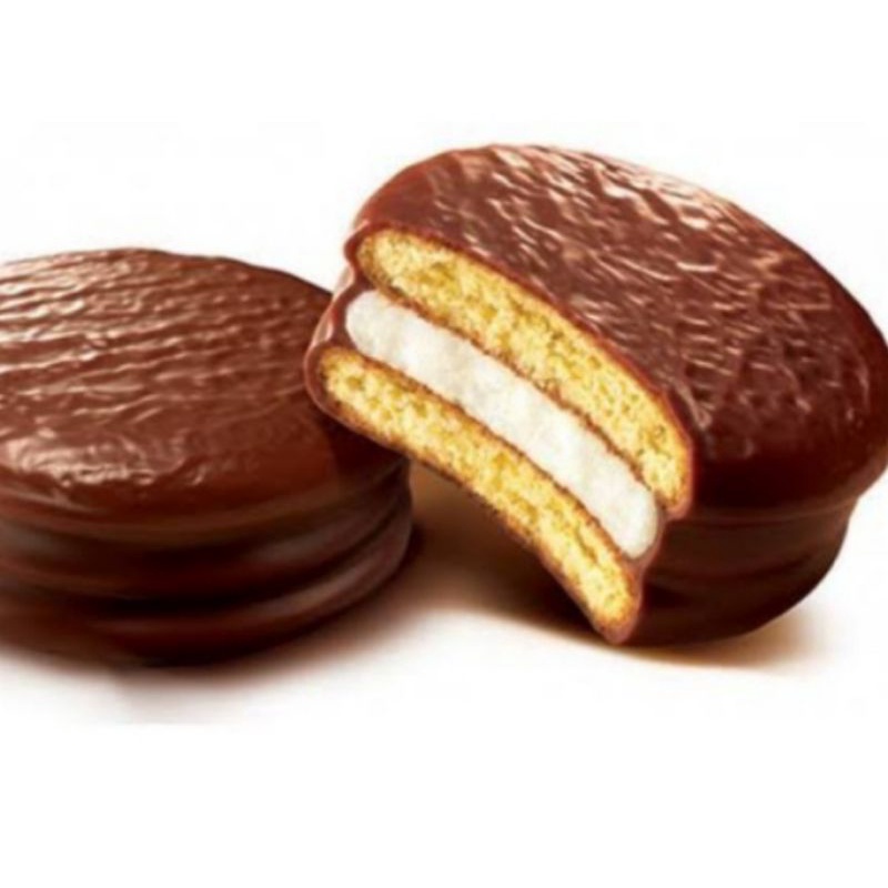 BOX - Lotte Choco Pie Marshmallow Isi 6 Sandwich Cake Kue Bolu