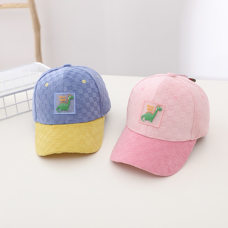 COD- Topi anak laki laki impor premium korea MOTIF KOTAK DINO usia 1-3 tahun / topi anak keren