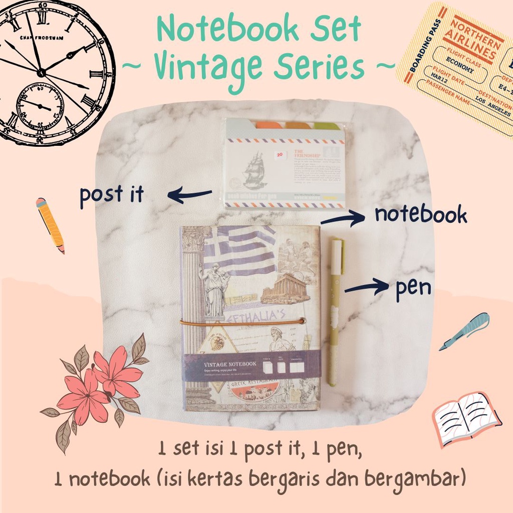

Paket alat tulis set stationery Set buku catatan Set alat tulis set buku tulis stationary set paket alat tulisJurnal book classic vintage tali
