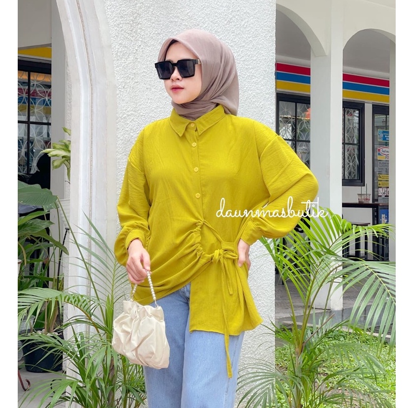 1KG MUAT 5PCS | MYMA BLOUSE SERUT DEPAN AIRFLOW CRINCLE HITS OOTD SELEBGRAM FASHION GROSIR WANITA