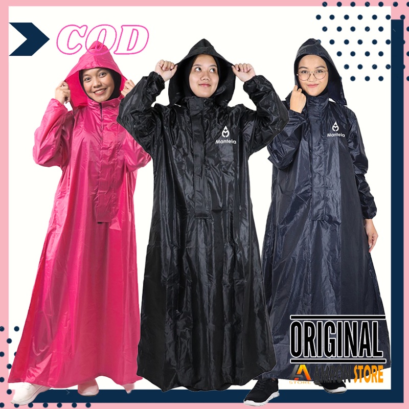 Jas Hujan Mantel Pria Wanita Dewasa Gamis Ponco Raincoat Terusan Tebal Lentur Tahan Lama