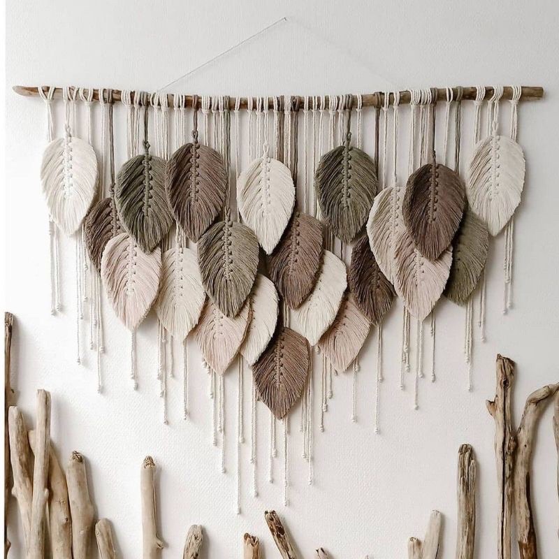Macrame daun besar bisa custom warna