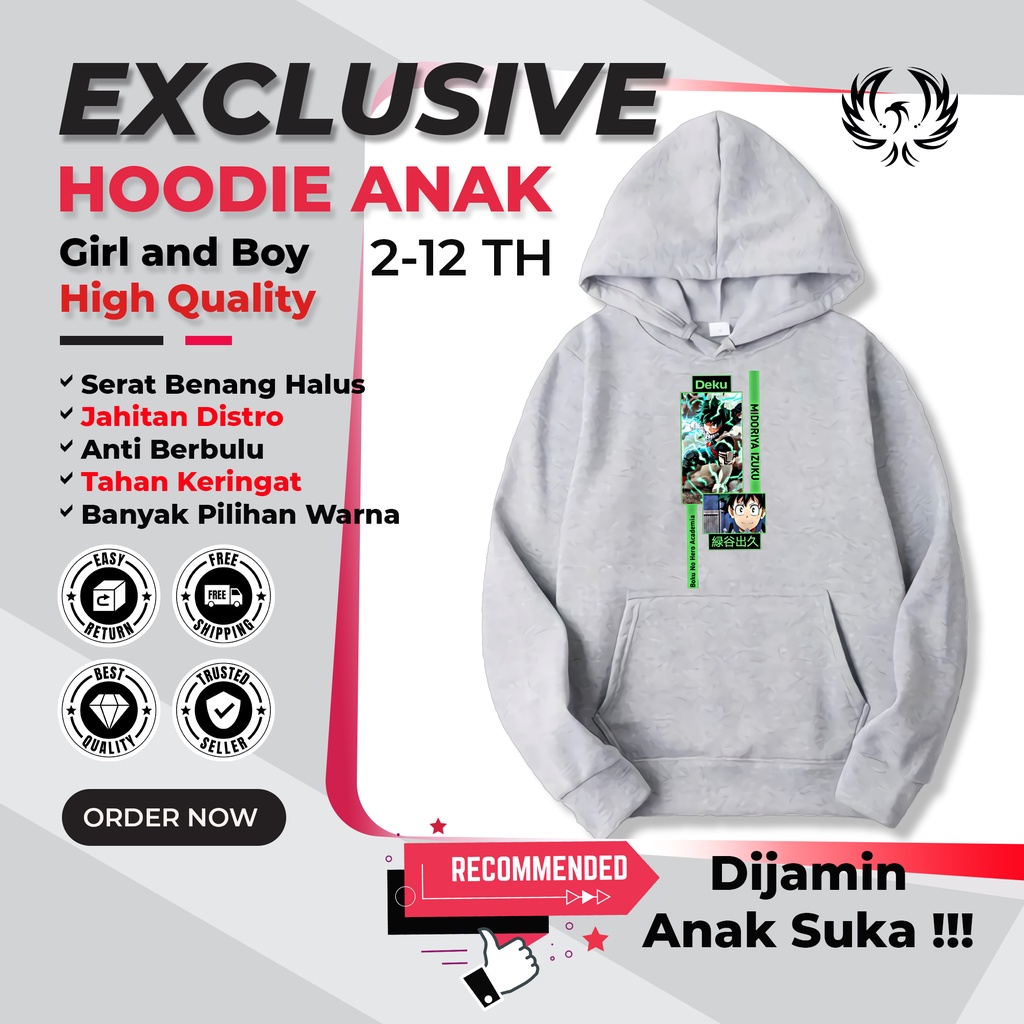 Jaket Hoodie Sweater Anime Anak Perempuan Laki - Laki Jaket Hodie Setelan Hoodie Anak Kecil Perempua