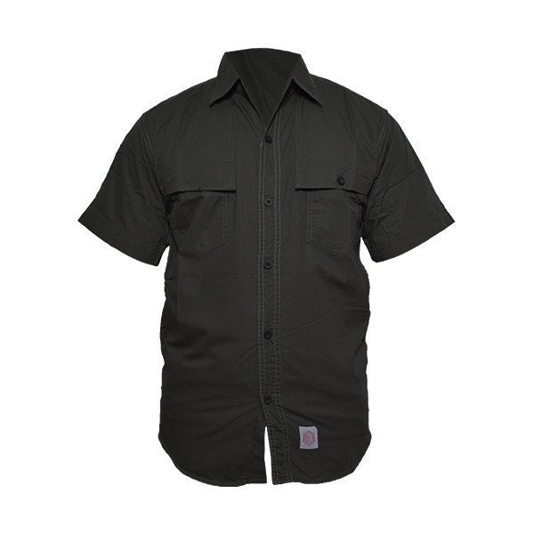 KEMEJA PRIA AVTECH - Kemeja Pendek PDH - Abu Tua M POLOS JUMBO TERBARU KEREN PREMIUM TERLARIS MOTIF 