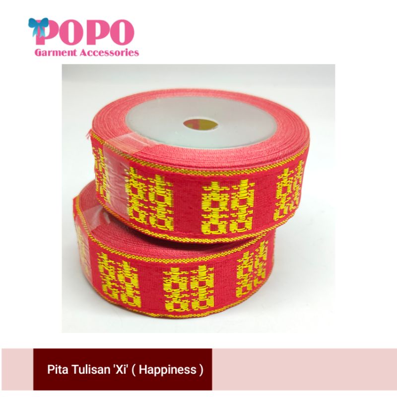 pita fancy mas / merah xi ( 2.5cm ) per Roll Rp12.500