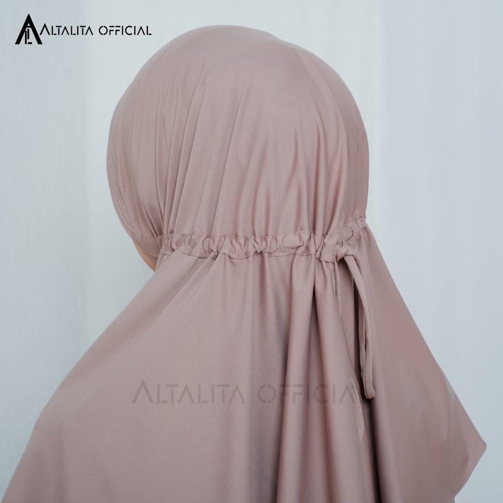 Altalita - Kerudung Instan Serut Jokowi Menutup Dada pet Antem Polos Bahan Jersey Premium Cocok untuk Sekolah Olahraga Volly Futsal Senam dan Sehari-hari