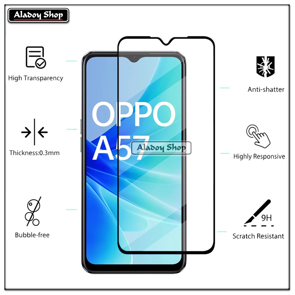 PAKET Tempered Glass + Skin Carbon Film 3D Oppo A57 4G / Oppo A57S 4G / Oppo A57E 4G 2022