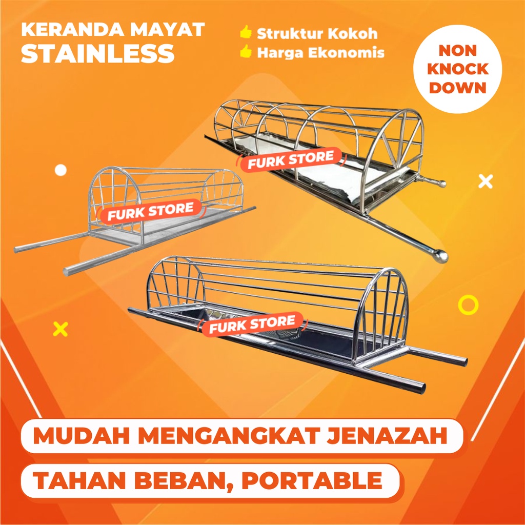Keranda Jenazah Non Lipat KJ02 [KOKOH & STABIL] - Keranda Mayat Stainles | Keranda Masjid | Keranda 