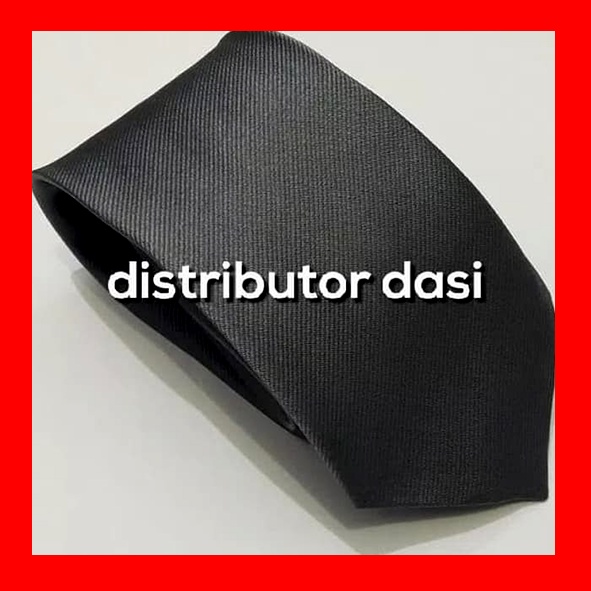 Dasi Panjang Motif Salur Halus Warna Hitam Grosir Distributor Dasi