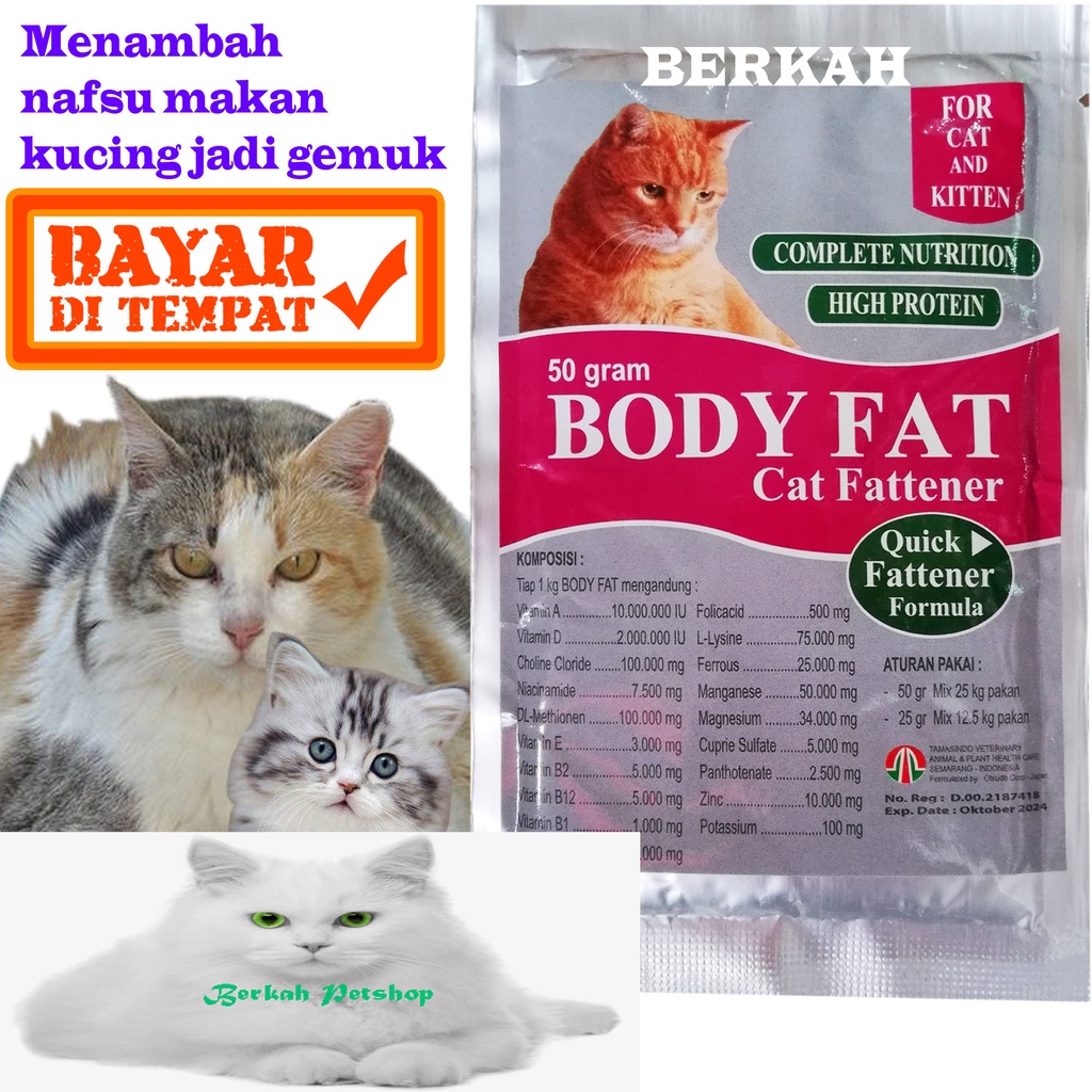 Terlaris Body fat Cat 50g Vitamin Penggemuk Kucing Sachet Bubuk Nutrisi Powder Bodyfat