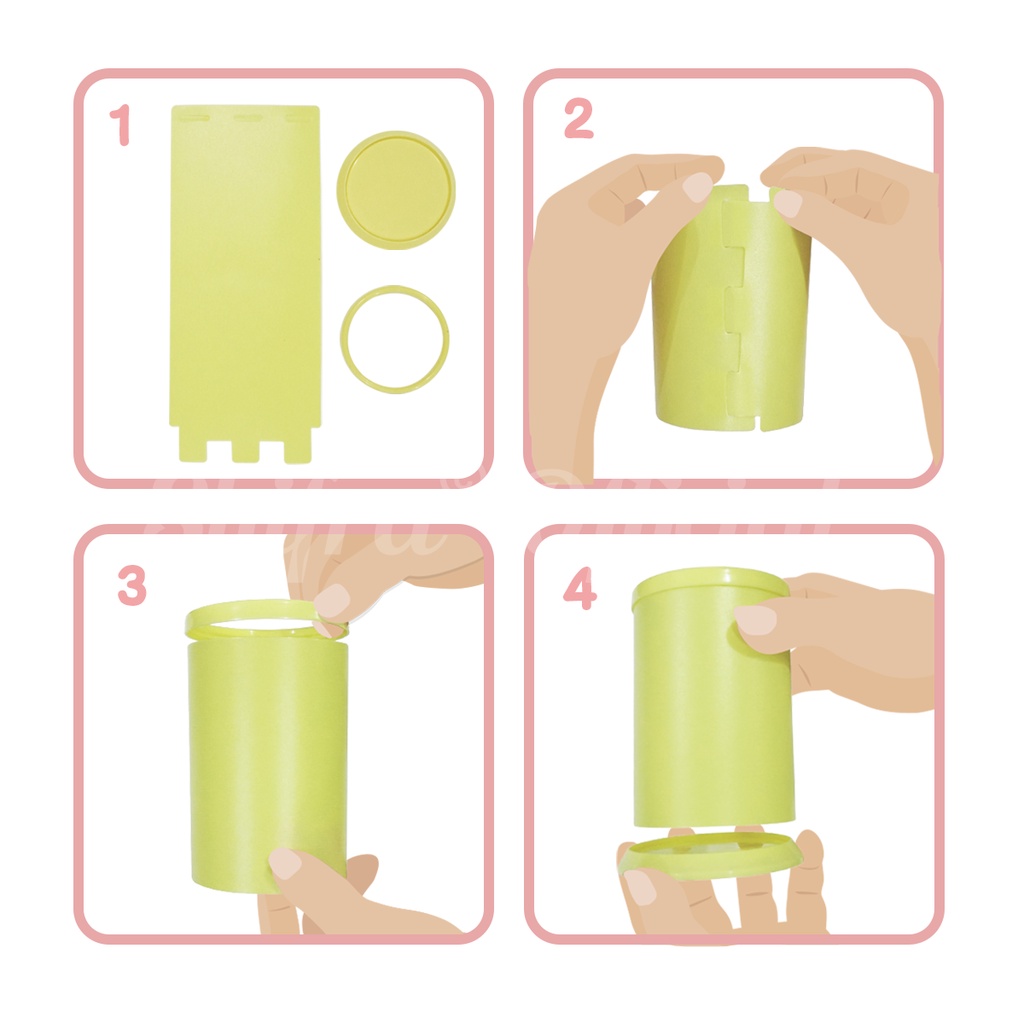 Shifra Tempat Pensil Pen Holder Silinder Bahan Silicon DIY Yellow Pink Blue Green