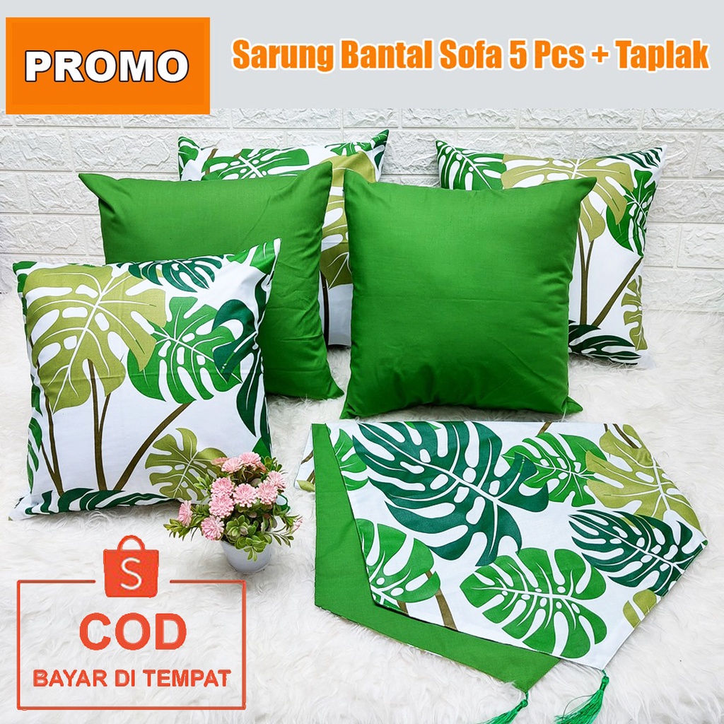 ✅COD Cover Bantal Sofa Bed Minimalis Set 5 Pcs Dan Taplak Meja Perlengkapan Home Decor Dekor Dekorasi Hiasan Ruang Tamu Rumah