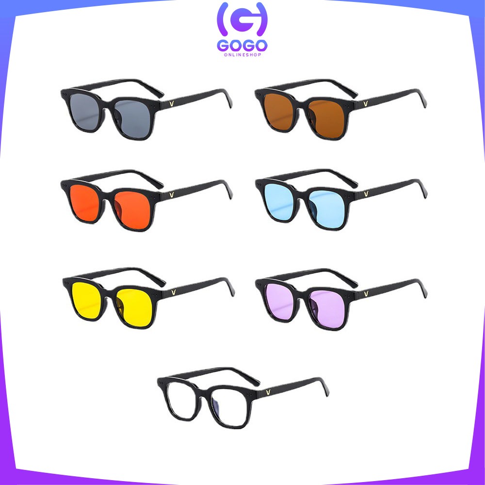 GOGO-C663 C665 Kaca Mata Rainbow Fashion Unisex Gaya Korea Candy Color Square / Kacamata Hitam Wanita Pria Sunglasses Korean Fashion Import