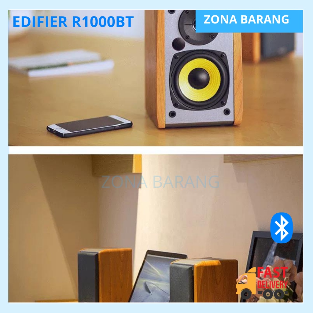 Edifier R1000BT BookShelf 2.0 Hifi Speaker Bluetooth Bass Treeble High Fidelity Sound