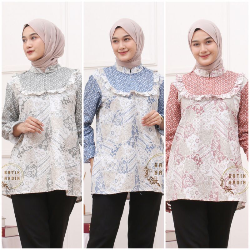 Blus batik wanita baju batik wanita Kekinian dan Modern.