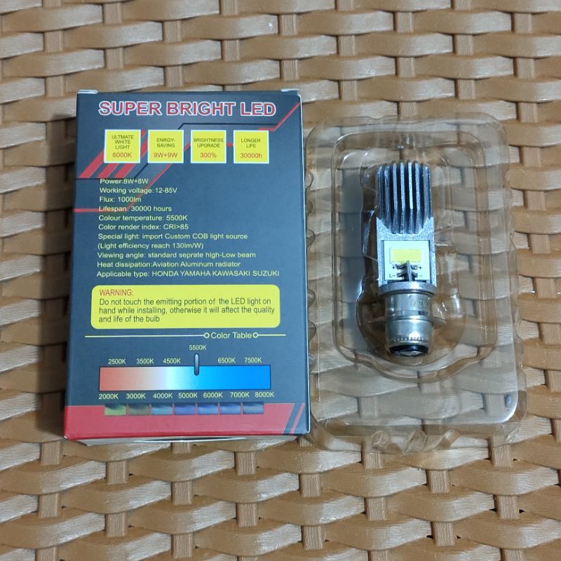 Bohlam Lampu LED motor/ Lampu depan utam LED AC DC H6 Flip Gozima Matic,Beat Mio Jupiter Z