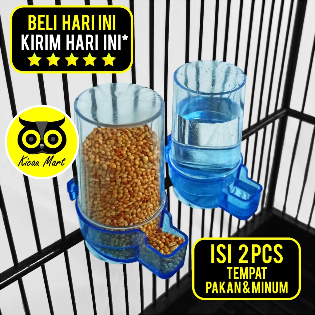 Jual Cepuk Tabung Kenari Elite Song Set Dispenser Tempat Pakan Minum Burung Pasang Dalam Anti