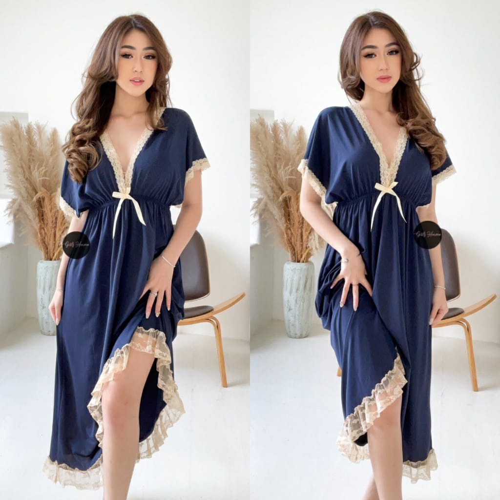 017T Amanda Lingerie Midi Dress BAJU WANITA SEXY,BAJU PENGANTIN BARU BISA COD (5TARAMSTORE)