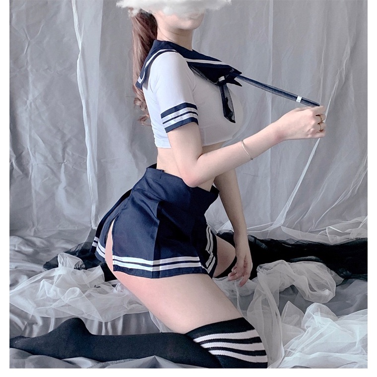 Lingerie Sexy Peran bermain siswa gadis set sailor uniform A350