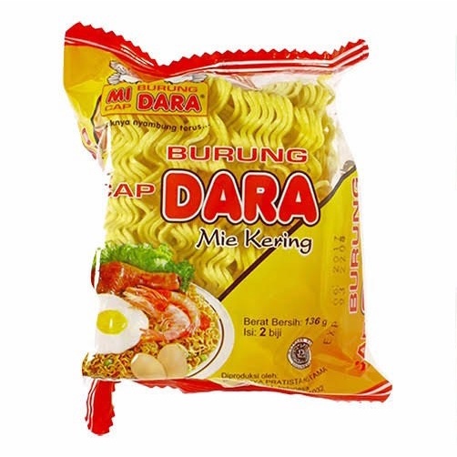 

Mie Kering cap BURUNG DARA - 136 gram (1 Bks isi 2)