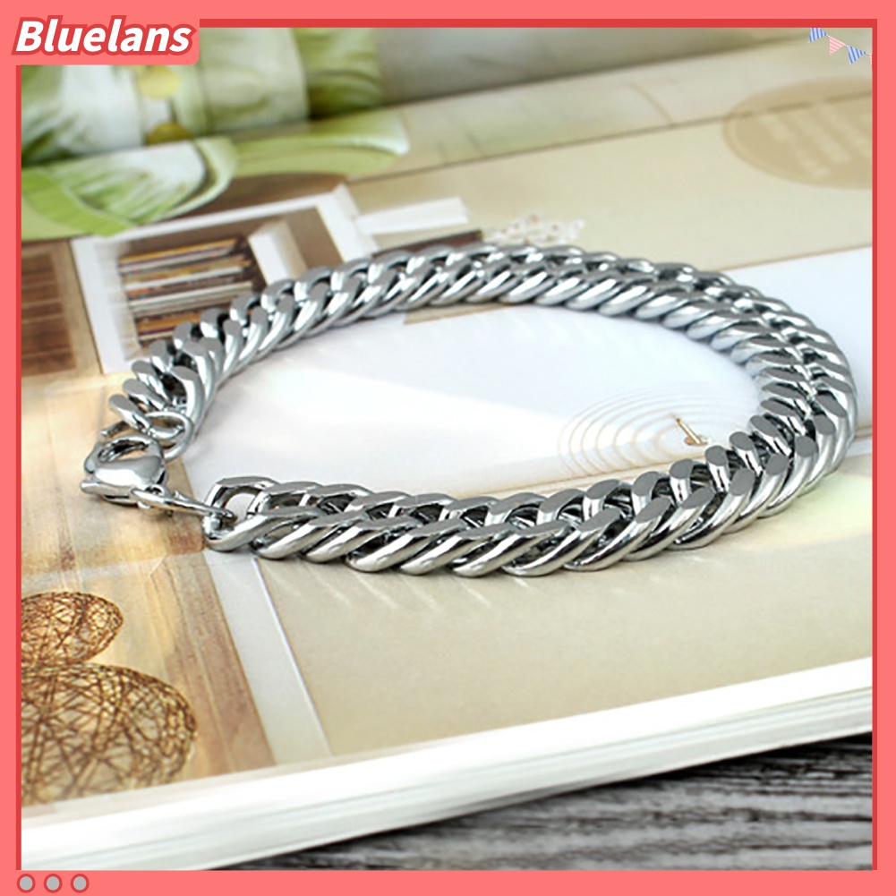 Gelang Bahan Titanium Stainless Steel Gaya Punk Rock Untuk Pria