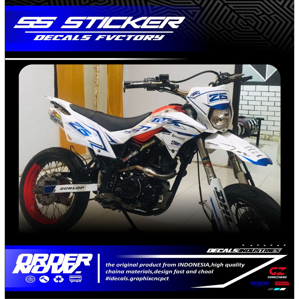 0065 DECAL FUL BODY STIKER KAWASAKI D-TRACKER KOMBINASI BIRU CANDY