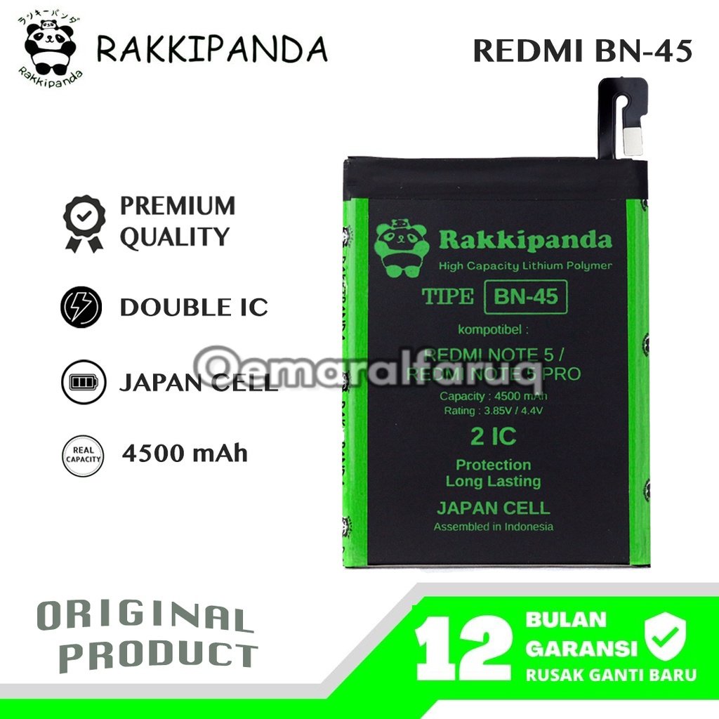 Baterai RakkiPanda - BN45 BN 45 Redmi Note 5 / Redmi Note 5 Pro Batre Batrai Baterai Double Power 2 