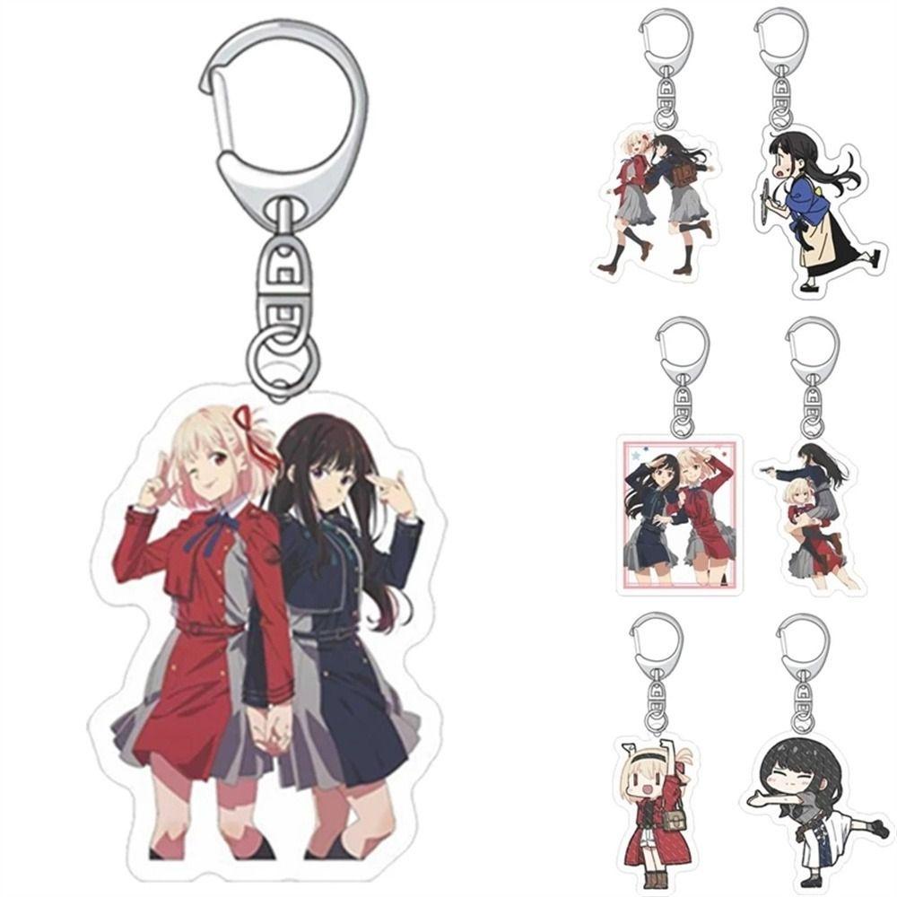 [Elegan] Lycoris Recoil Keyring Fans Hadiah Cosplay Kartun Akrilik Takina Inoue Key Ring