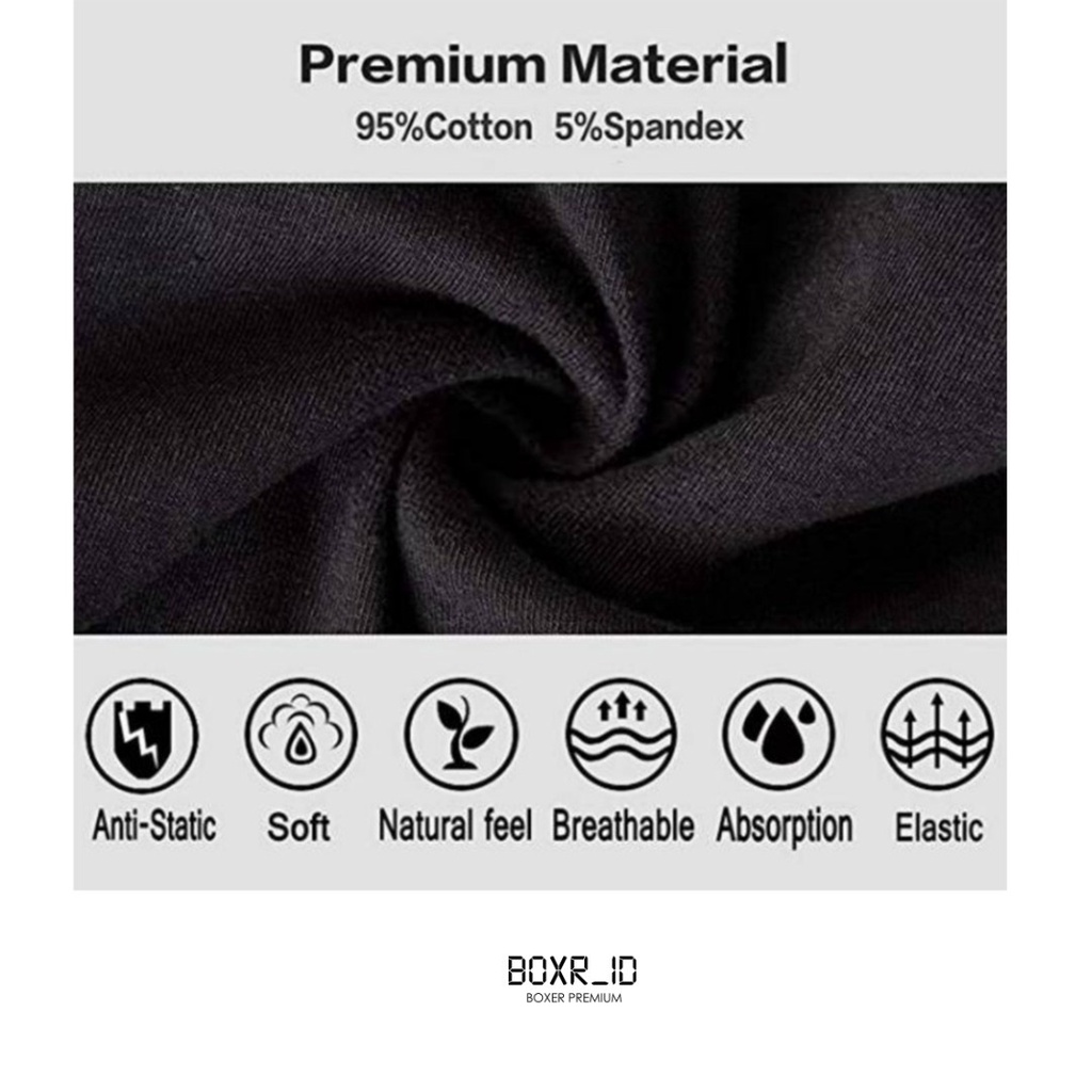 Celana Dalam Pria Boxer Katun Polos Premium Boxr_id Bahan Katun