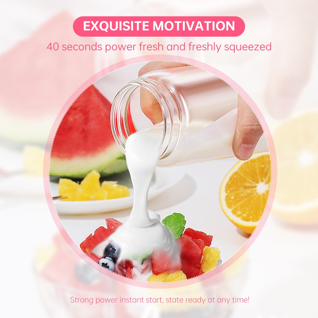 Perfin PG06 Juicer Portable Blender Blender Portable Mini Jus Multifungsi Putih USB-380ML