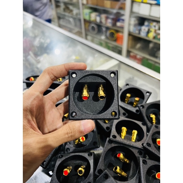 Terminal Cup Double Binding Post Bentuk Kotak Warna Hitam / Emas Untuk Speaker