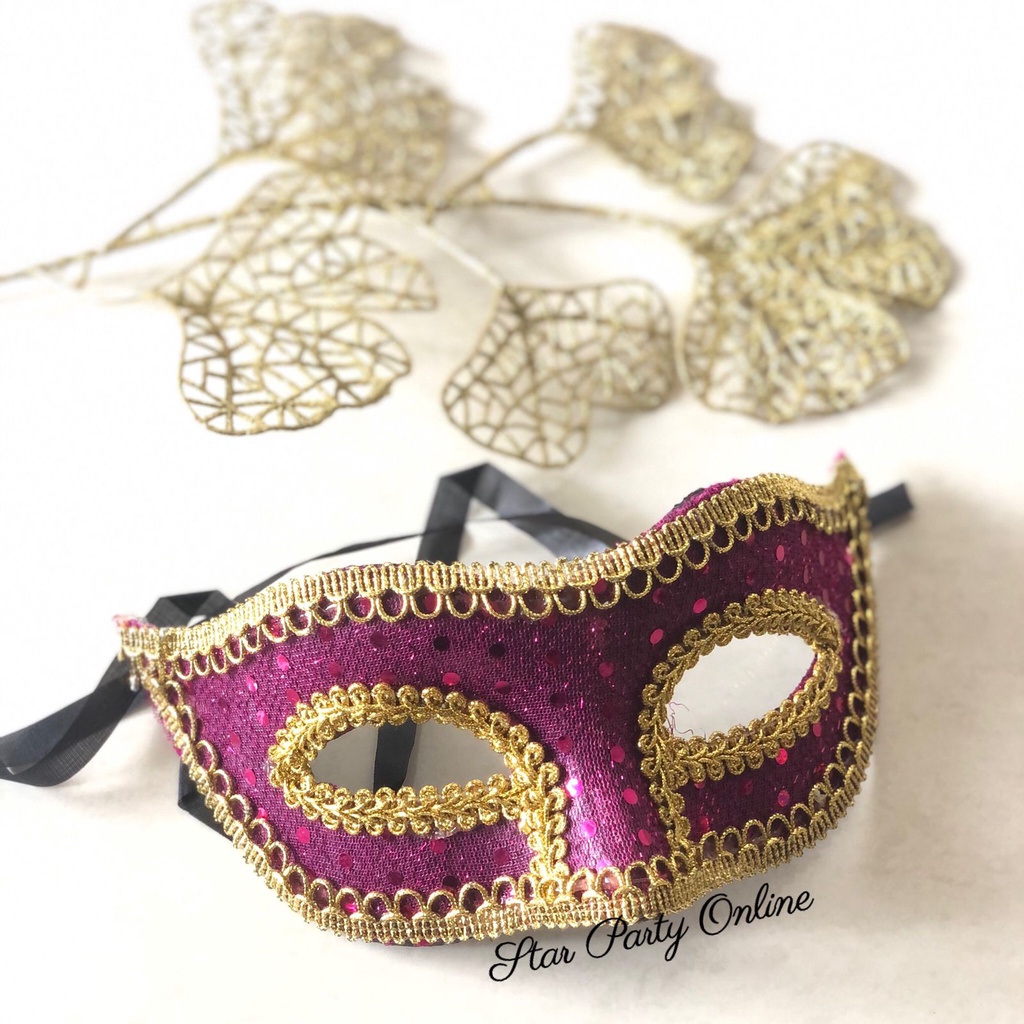 Topeng Renda Emas (banyak warna) / Topeng Pesta / Masquerade / Halloween/ Party Mask/ Women Mask/ Topeng Wanita/ Topeng Pria/ Pesta Kostum