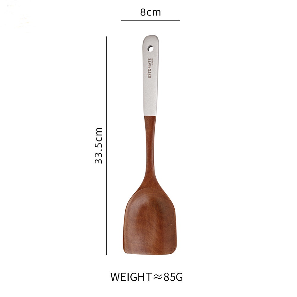 YUN Kitchenware Spatulas / Cooking Tweezers Peralatan Dapur Kayu Jati Dengan Pearlescent Teak Sendok Sup Sendok Sendok Sendok Kreatif Sendok Memasak/ Teak Rice Shovel /Colander / Round Spoon/Rice Shovel/Flat Shovel