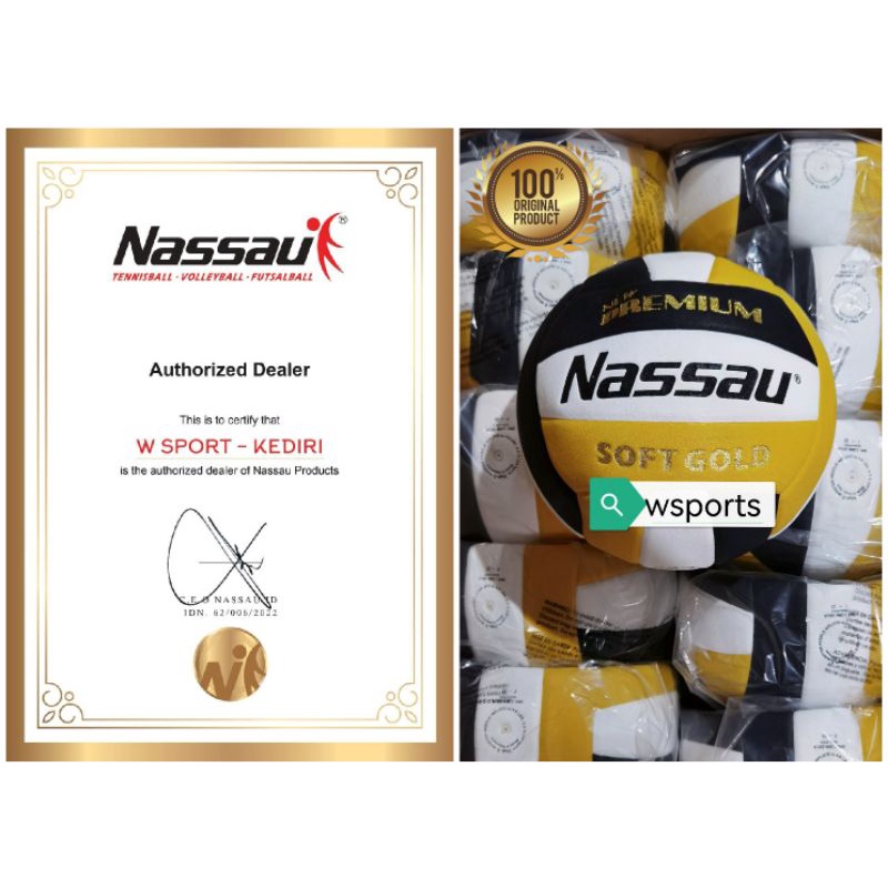 Jual Bola Voli Volly Nassau New Premium Soft Gold Original Shopee