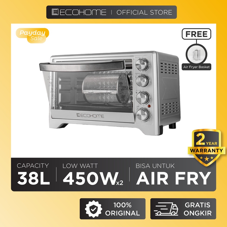 Ecohome EOP888 Oven 38L + Free Air Fryer Basket EOP 888