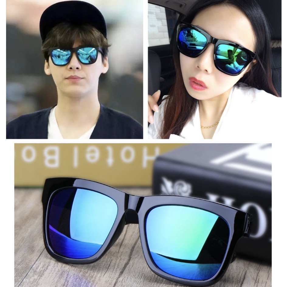 FAB Kacamata Hitam Korean Fashion  Wanita/Pria Square Sunglass unisex