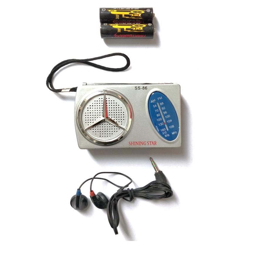 Radio FM AM Shining Star Mini Portable Radio SS 63 Free Earphone dan Baterai "SRG.18Oc22н"