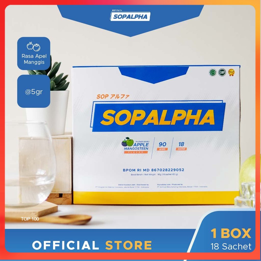 SOPALPHA - Rasa Apel Manggis Isi 18 sachet @5gr BPOM HALAL DANISGINA KALIMANTAN