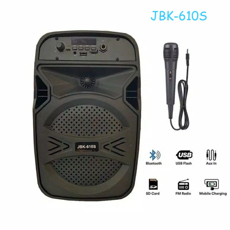 SPEAKER BLUETOOTH+MIC JBK-610S  JBK-611S WIRELESS JBK610/JBK611 SPEAKER KOPER PORTABLE SPEAKER MUSIC BOX BLUETOOTH