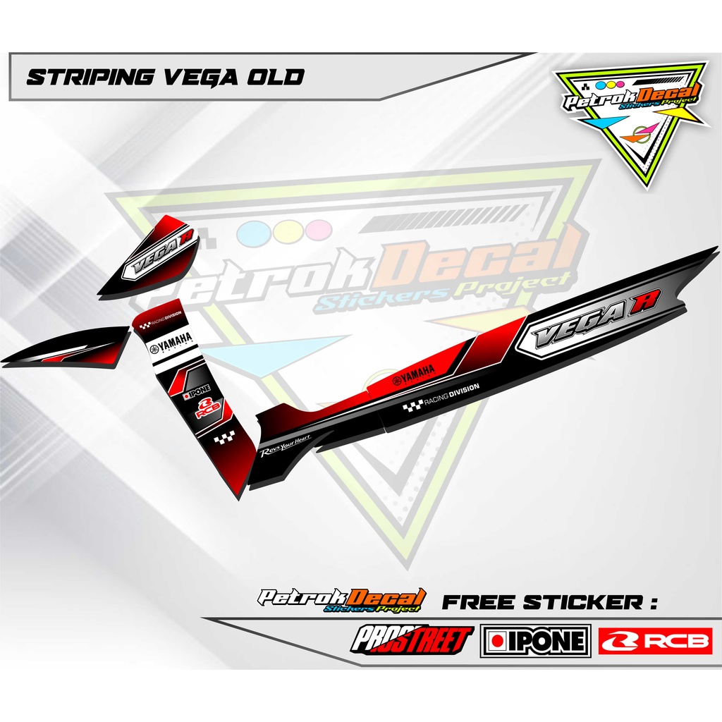 Striping Stiker Vega R Racing Striping Variasi Yamaha Vega R Lama Desain Custom Racing