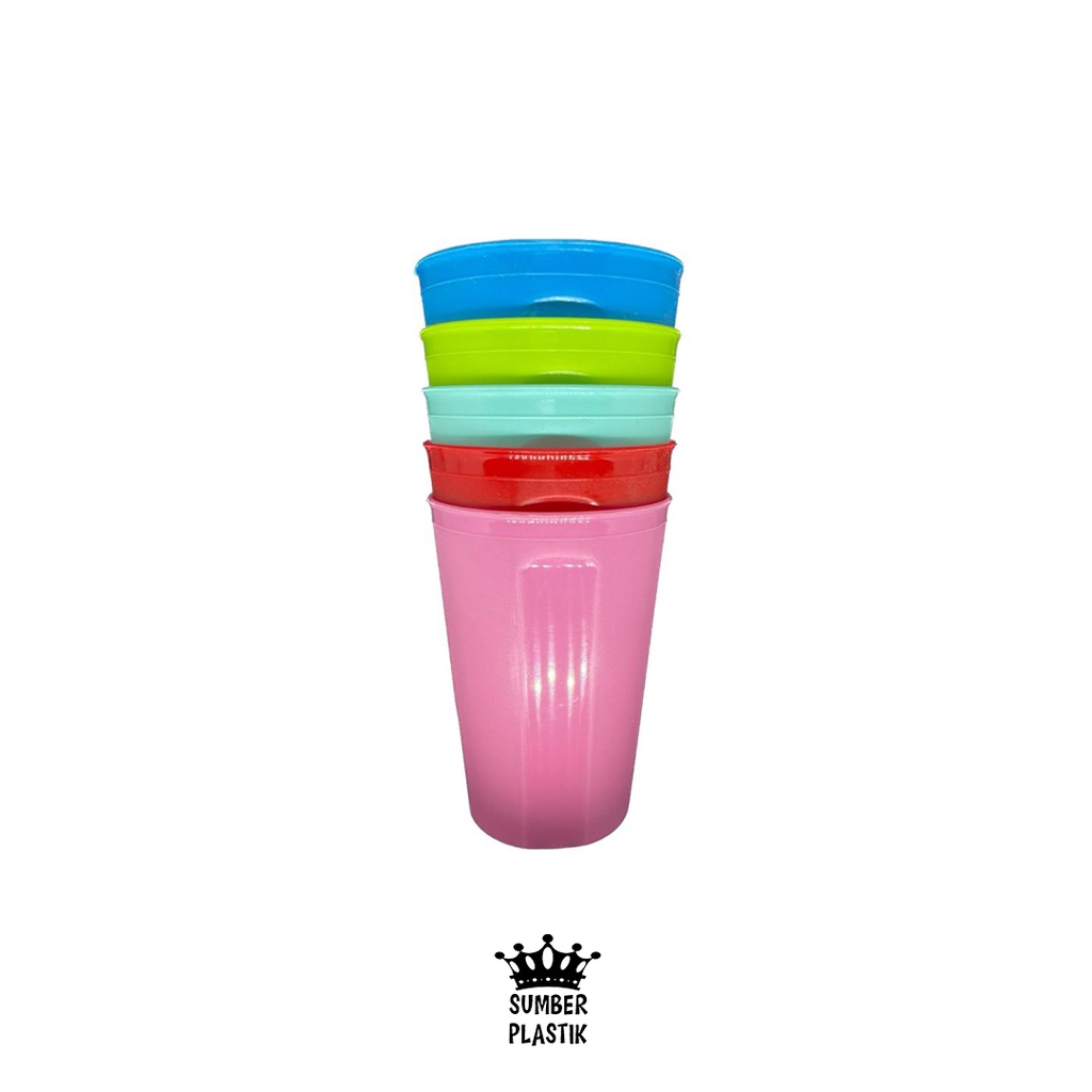 Gelas Plastik/Gelas Wave Serbaguna 300ml (1lusin=12pcs)