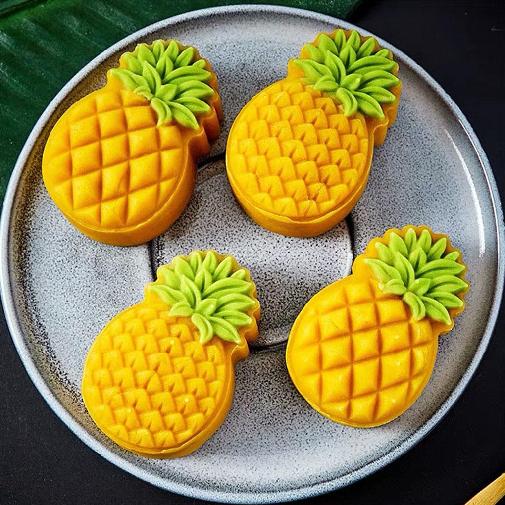 Cetakan Mooncake DIY Abs2 Perangko Nanas Dapat Disesuaikan Ditekan Tangan Kue Bulan Pastry Cetakan Genggam Mid-Autumn Festival Alat Baking