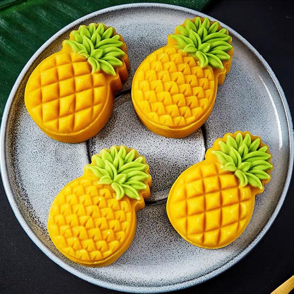 Cetakan Mooncake DIY Abs2 Perangko Nanas Dapat Disesuaikan Ditekan Tangan Kue Bulan Pastry Cetakan Genggam Mid-Autumn Festival Alat Baking