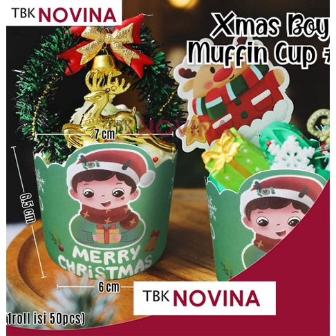 [10pcs] KERTAS CUPCAKE CUPCASE MUFIN TEMA IMLEK / NATAL SIZE M