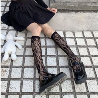 LS-29 Kaos Kaki Stocking Motif Bunga Cosplay Lolita Maid Jepang Socks