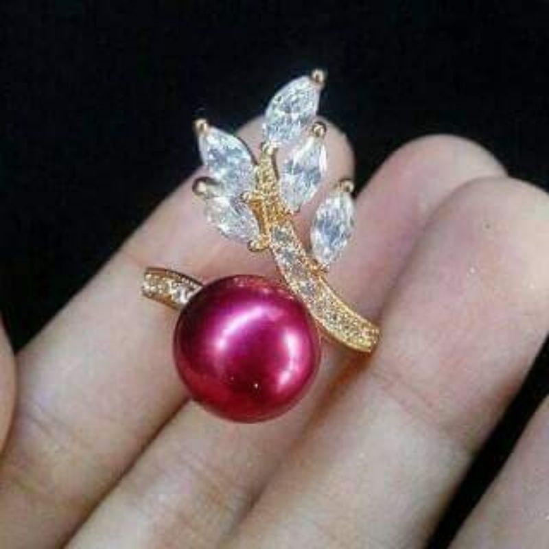 Cincin rhodium mutiara asli | cincin mutiara lombok | cincin mutiara asli