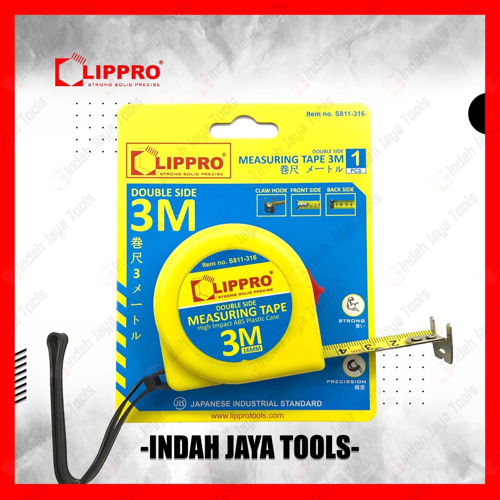 LIPPRO S811-316 Meteran 3 M - Rol Matic Alat Ukur Pengukur Meter