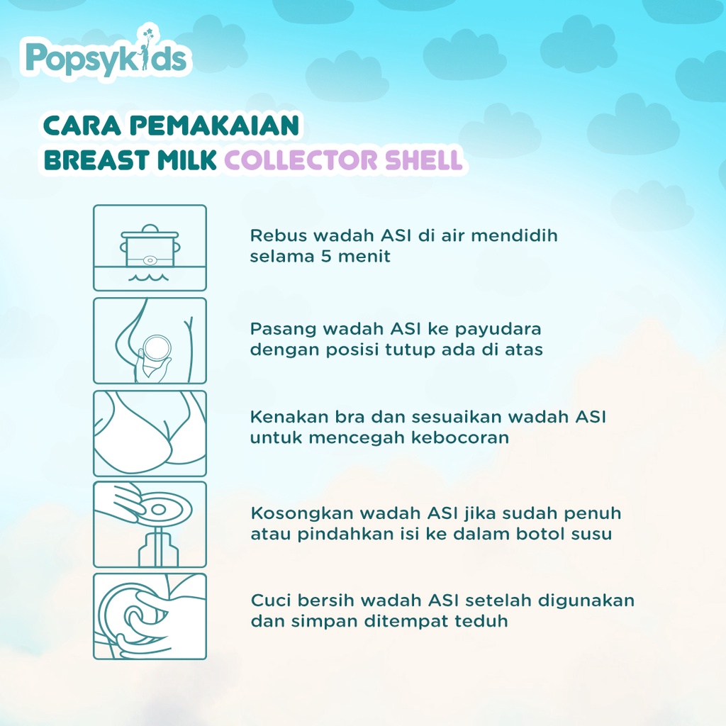 Popsykids Breast Milk Collection Shells - Alternatif Breast Pad Penampung ASI - Wadah Penampung ASI Bocor