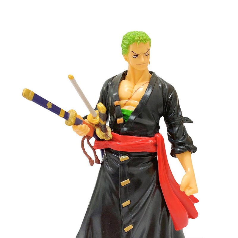 Mainan Action Figure Model Anime One Piece Roronoa Zoro Bahan PVC Ukuran 19CM Untuk Anak / Dewasa