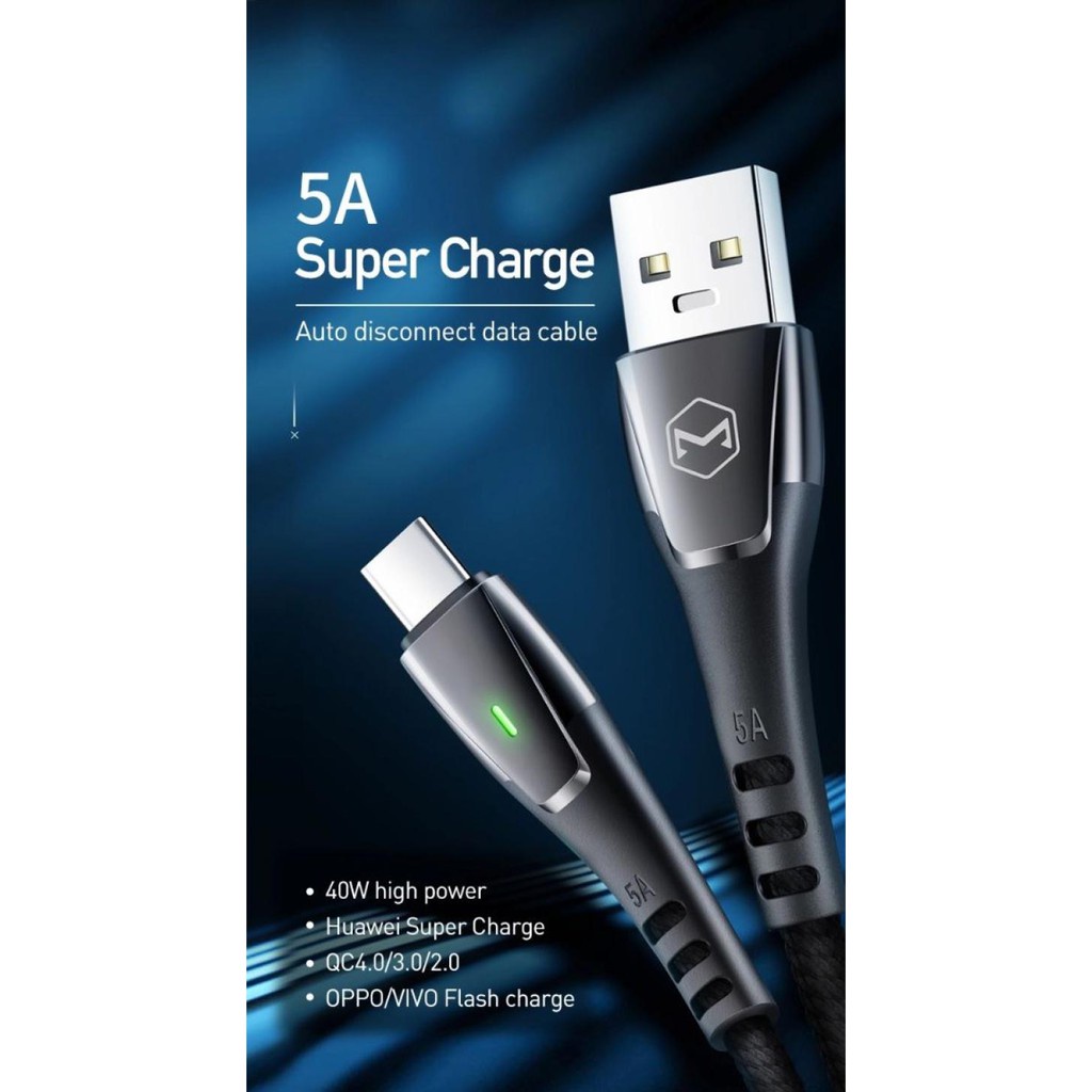 MCDODO CA-6790 Kabel Type C Auto Off VOOC Turbo Charge Super Fast 5A